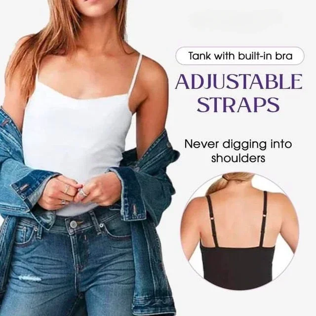 Cami Bra – Women's Camisole With Built In Padded Bra Vest Dropshipping As Seen on Tiktok Pink Top For Women Pajamas Home Wear thumbnail 2