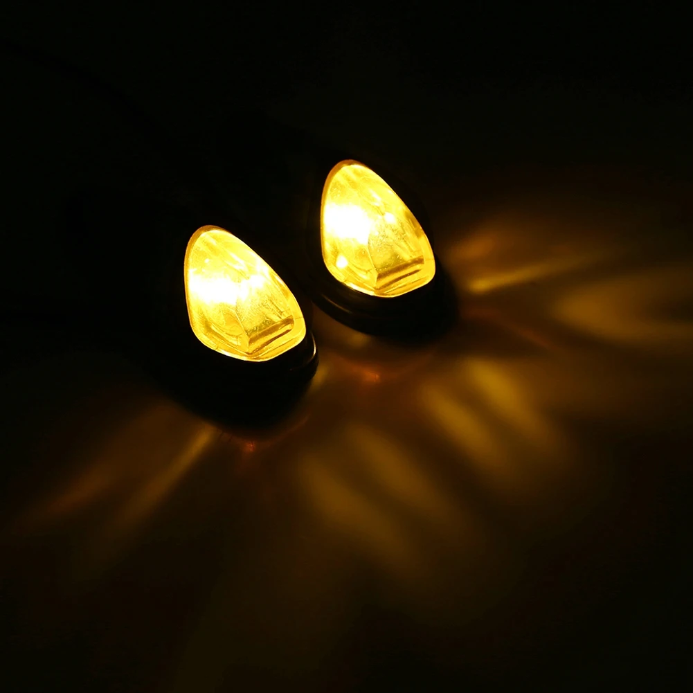 2pcs LED Motorcycle Flush Mount Turn Signal Light Motorbike Indicator Lamp Amber thumbnail 2