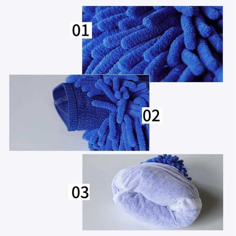 Car Wash Gloves Chenille Glove Plush Rags Thickened double-sided Car Supplies Cleaning Tools Auto Acessories Car Detailing thumbnail 5