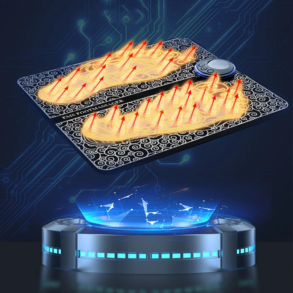 Electric Foot Massager Pad Electrostimulator Massage Mat EMS Muscle Massager Relax Feet Massage Fitness Masajeador USB Charging thumbnail 5