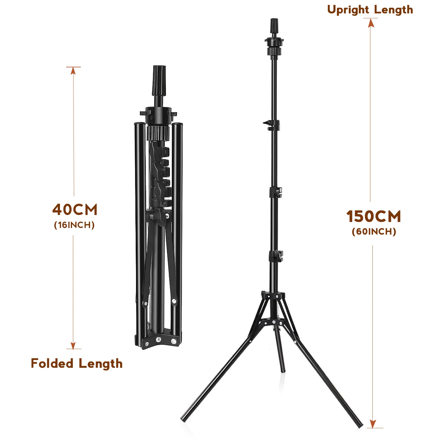21-23inch Canvas Block Head Mannequin Wig Head Wig Stand Tripod with Head, Mannequin Head Wig Display Styling Head With Stand thumbnail 2