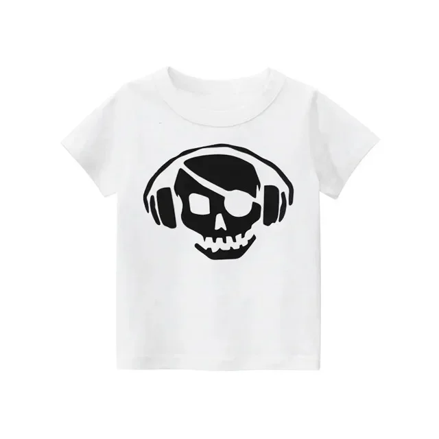 2024 New Fashion Kids T Shirt For Boys Black White Gray Short Sleeve Children Clothes Rock Print Boy T Shirt For Girls Tops thumbnail 5