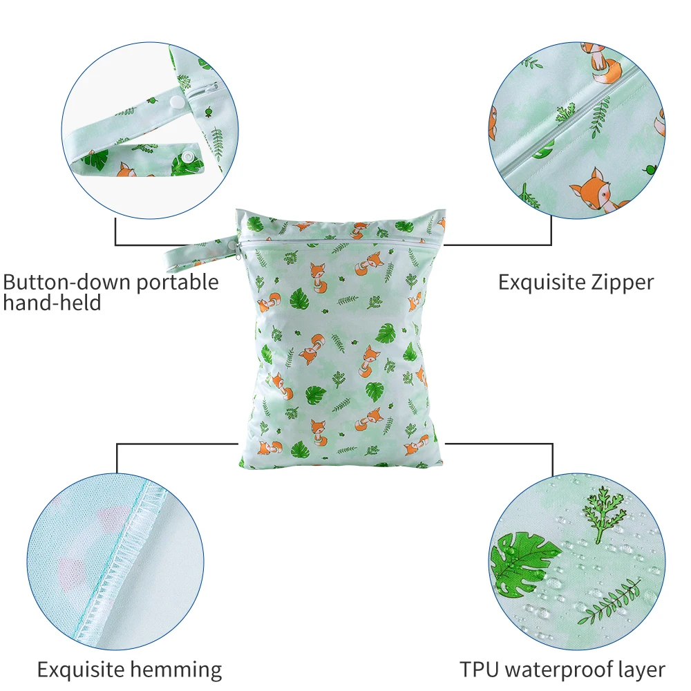 Waterproof Wet Bag Reusable Portable Oragnizer Bag Baby Diaper Bags For Travel Swimming Beach Sports Bag Christmas Gift thumbnail 5