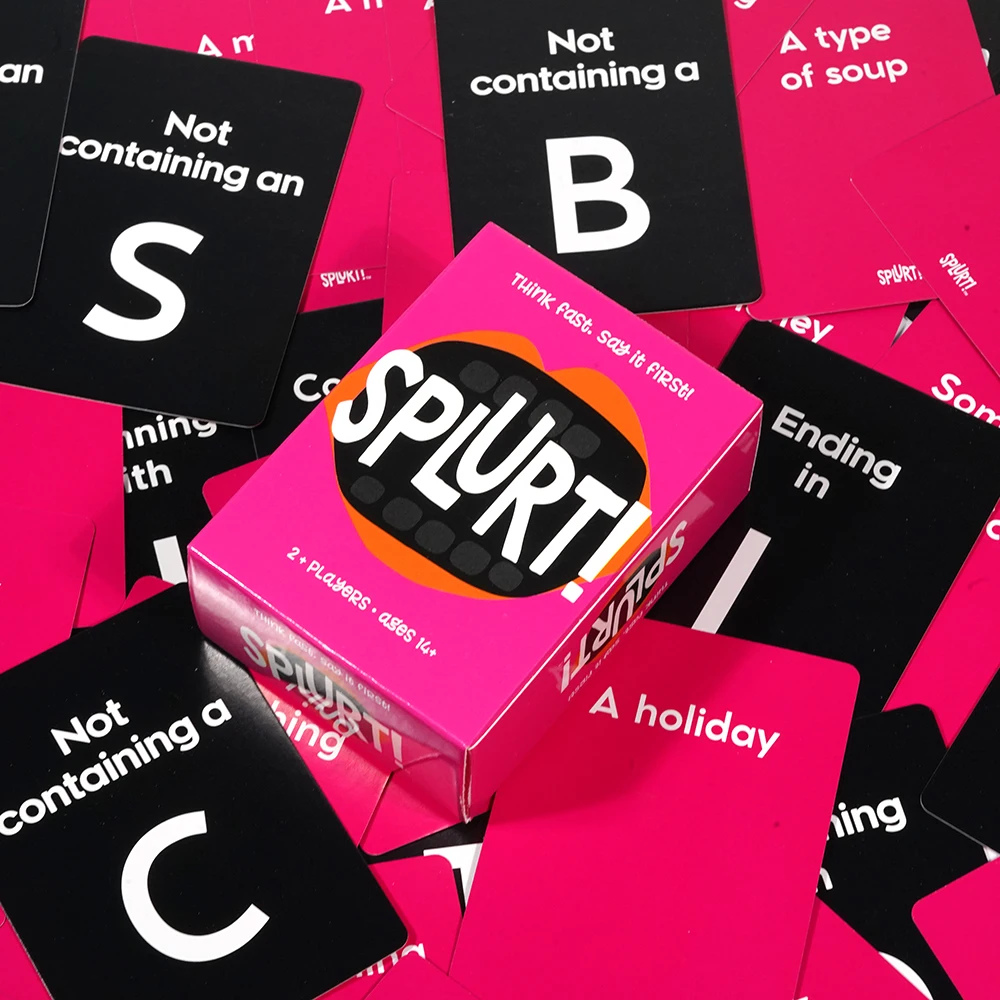 Splurt Card Game Splurt! Portable Party Card Game Think Fast Say it First!,Pink Board Game