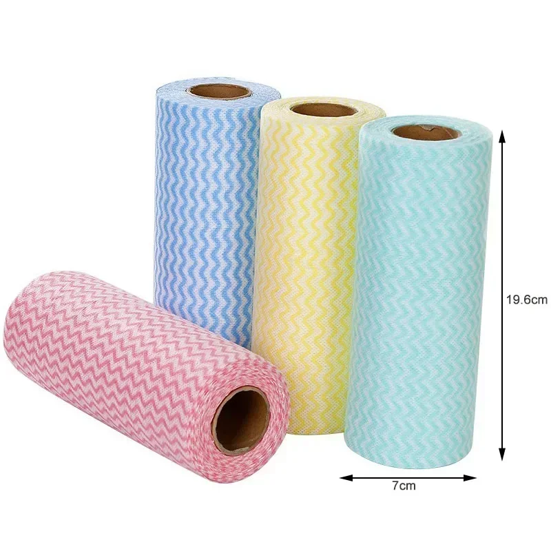 50Pcs/Roll Dishcloth Disposable Kitchen Cloth Roll Kitchen Dishcloth Cleaning Cloth Lazy Person Tear Off Non-woven Fabric thumbnail 6