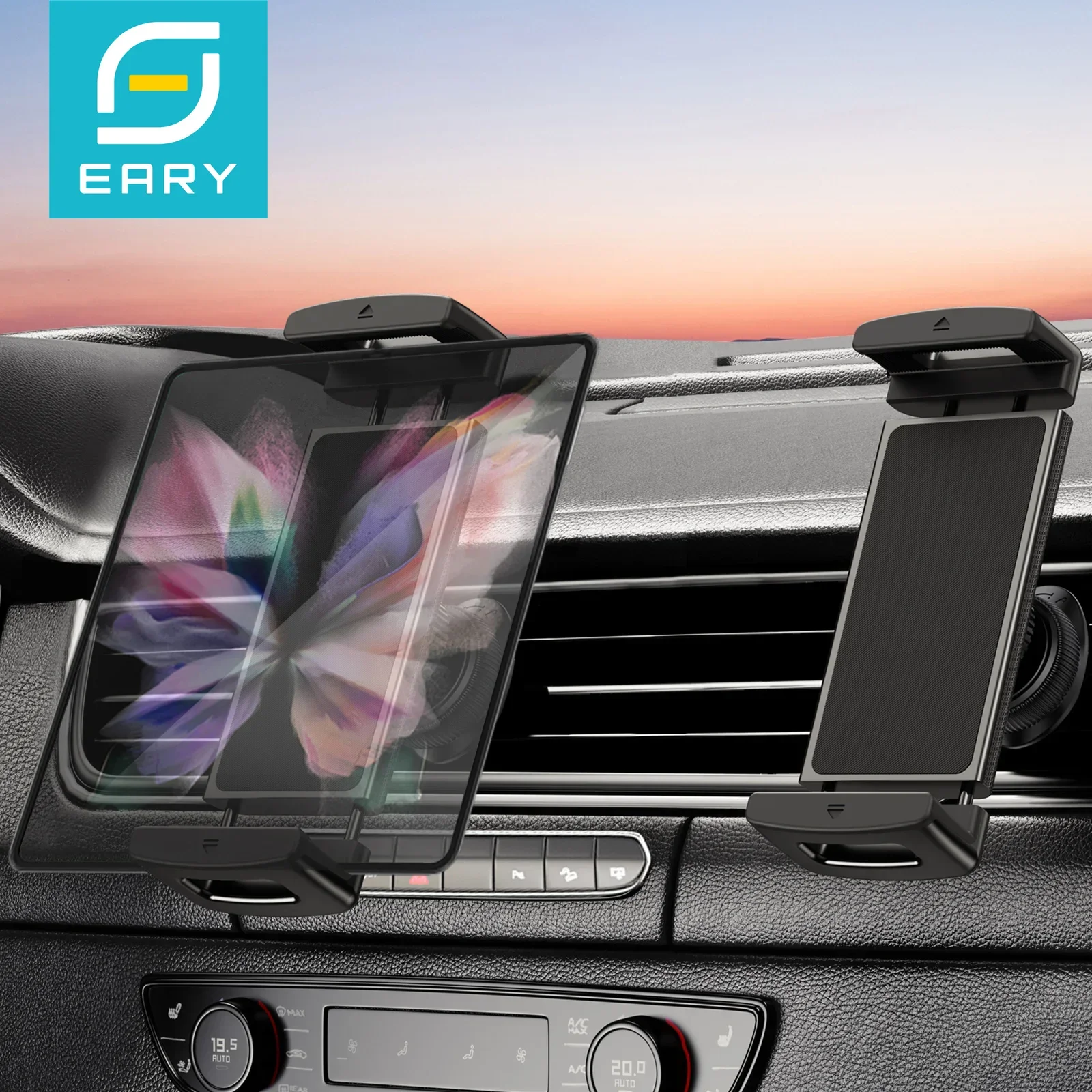 Eary Car Phone Holder 360°Rotatable Mount Vent iPad Tablet for Car iPad Mini Air Z Fold 7 6 iPhone Samsung More 4-12.9" Device