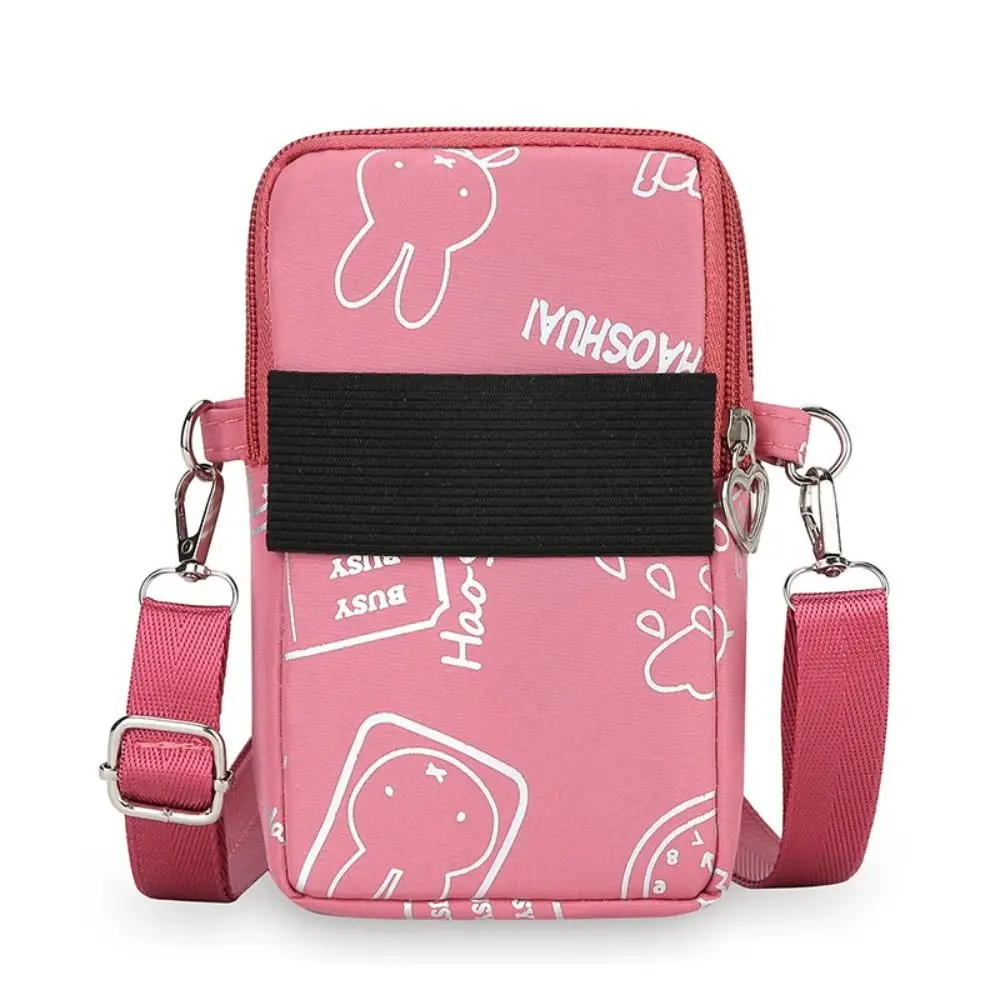 Multifunctional Shoulder Bag Portable Oxford Cloth Heart Zipper Summer Wrist Bag Crossbody Bag Mobile Phone Bag thumbnail 3