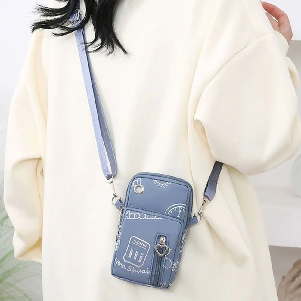 Multifunctional Shoulder Bag Portable Oxford Cloth Heart Zipper Summer Wrist Bag Crossbody Bag Mobile Phone Bag thumbnail 5
