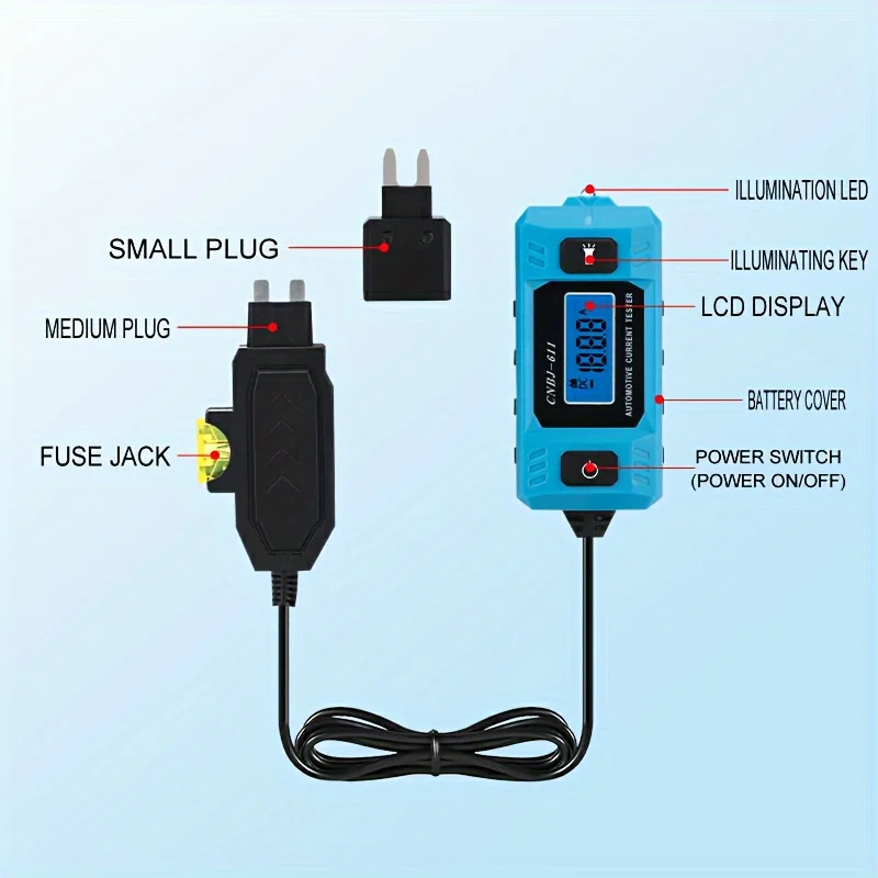 12V Range 0.01~19.99A Car Circuit Tester Current Test Fuse Diagnostic Tool Repair Detector Galvanometer Automotive Accessories thumbnail 3