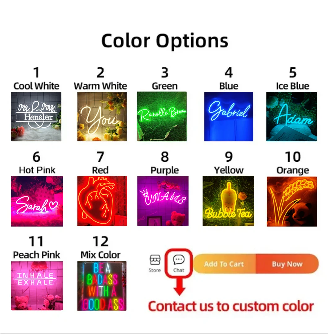 Large Custom Neon Sign Business Led Light Personalised Custom Big Logo Neon Sign For Wedding Happy Birthday Party Wall Decor thumbnail 3