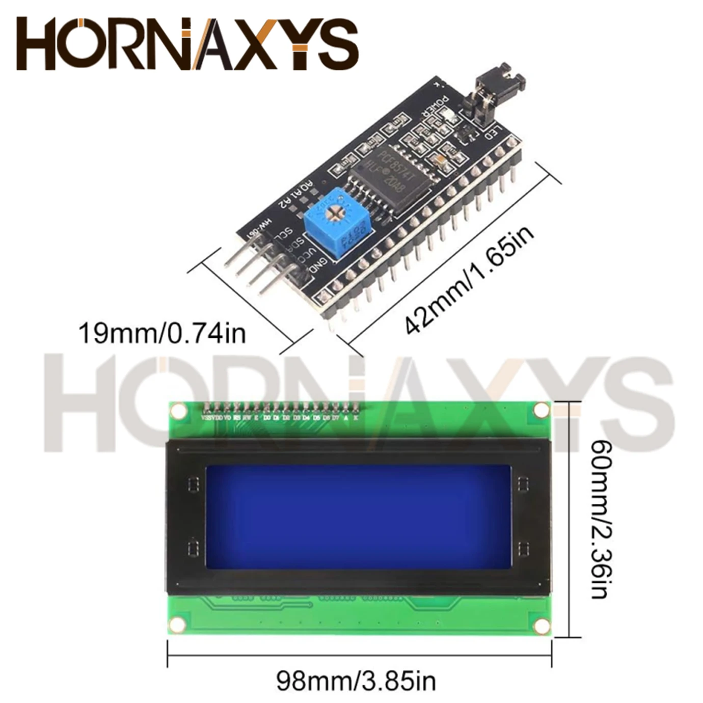 LCD2004+I2C LCD2004 20x4 2004A Blue Green Screen Character LCD IIC Serial Interface Adapter Module for Arduino thumbnail 2