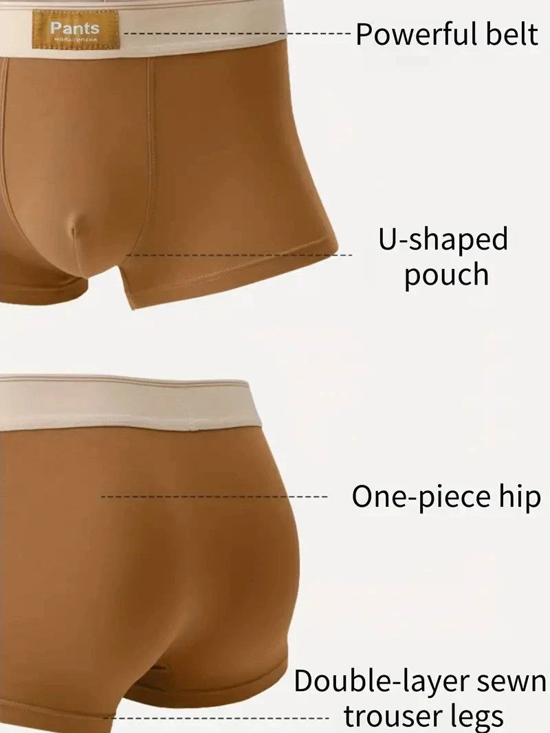 3pcs Men Panties Cotton BoxerShorts Man Underwear Mens Boxers Breathable U Convex Male Underpants Sexy Trunks thumbnail 5