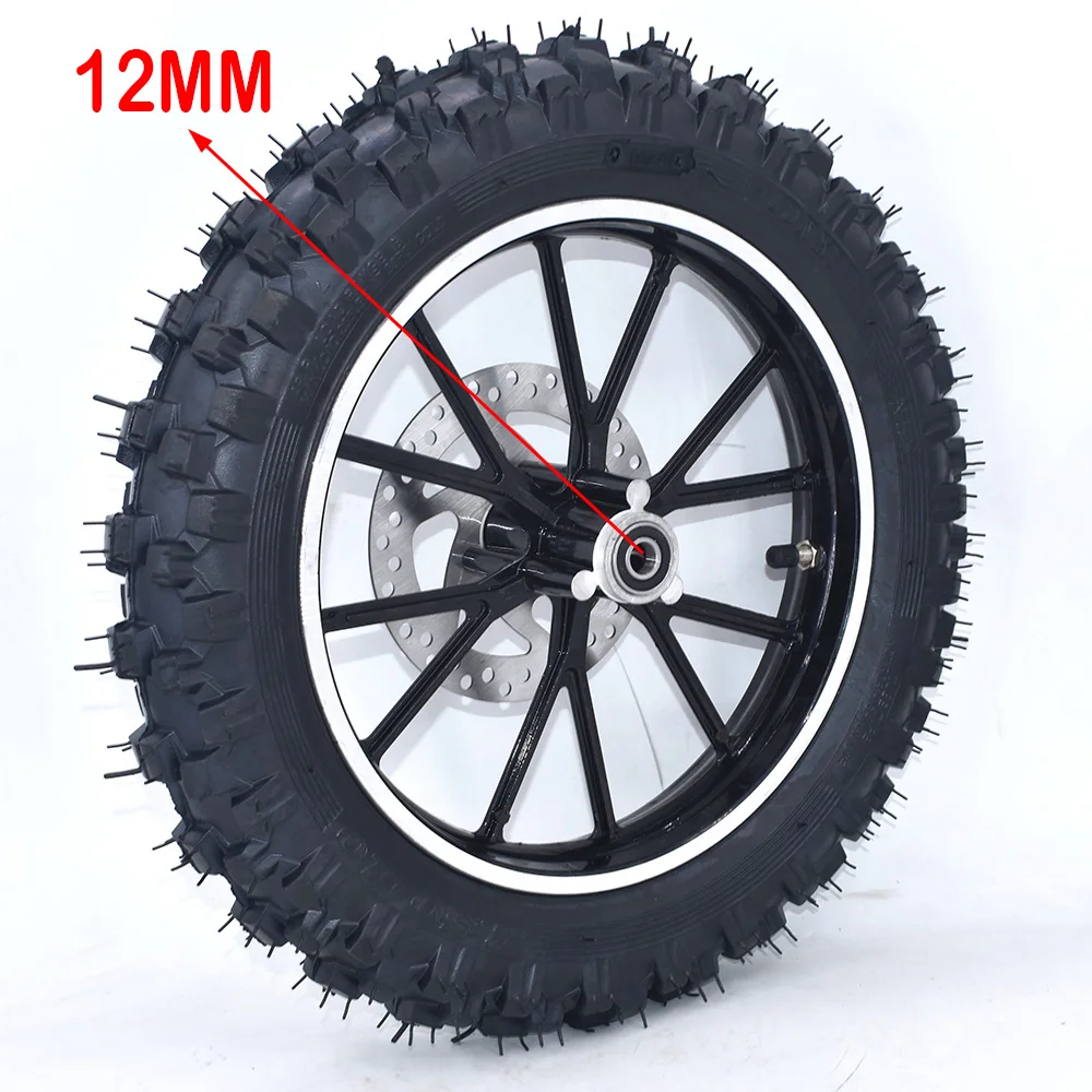 2.50-10" Front Or Rear Wheel 10 inch Tire Aluminum Rims With Brake and Sprocket For Chinese Gas Electric Mini Dirt Pit Bike thumbnail 2