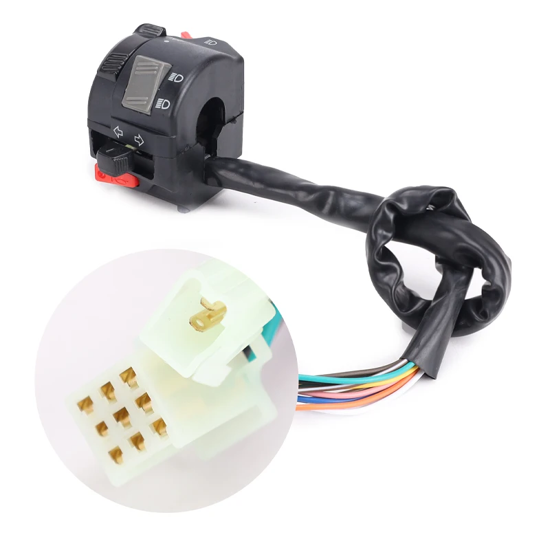 7/8" 22mm Left Handlebar Control Switch Button Motorcycle Headlight Fog Light Turn Signal For HONDA YAMAHA RXK125 YBR 125 SUZUKI thumbnail 6