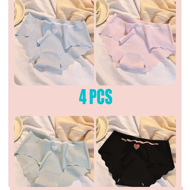 6PCS Girls' Ice Silk Japanese-style Pure Cotton Underwear Seamless Mid-rise Breathable Sports Quick-dry Ladies‘ Triangle Pants thumbnail 2