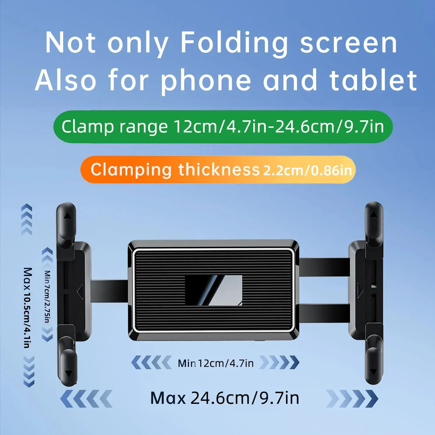 Dashboard Tablet Holder for Car Suction Car Mount with for All 7"-15" Pad Tablet and 4" - 7"Folding Screen/Straight Panel Phone thumbnail 2