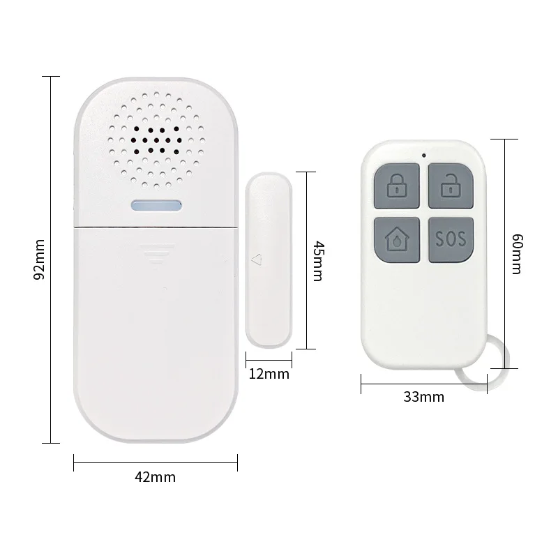 130DB Wireless Door/Window Entry Security Burglar Sensor Alarm Magnetic Smart Home Garage System Remote Control Led thumbnail 6