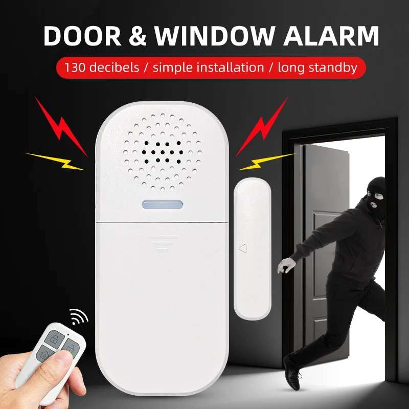 130DB Wireless Door/Window Entry Security Burglar Sensor Alarm Magnetic Smart Home Garage System Remote Control Led thumbnail 2