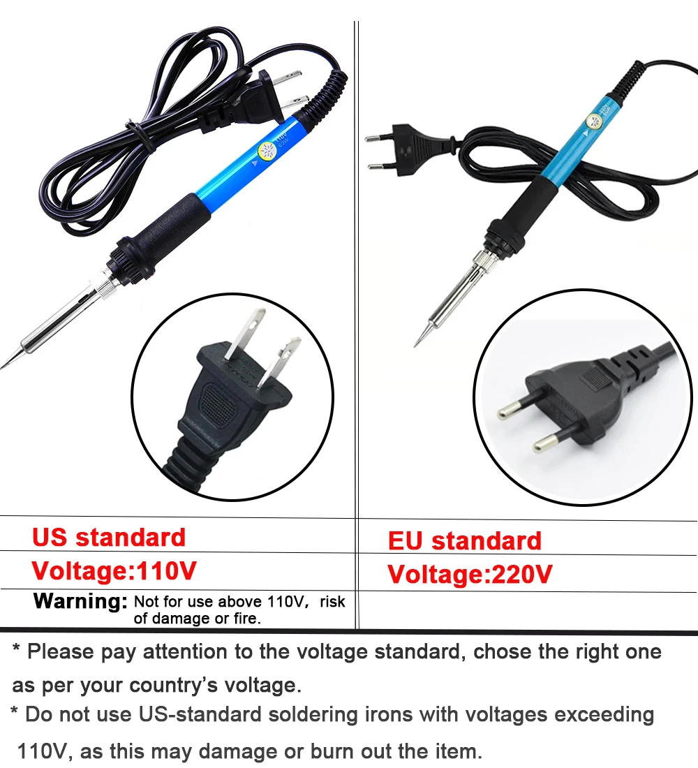 Adjustable Temperature Electric Soldering Iron 60W 220V or 110V  Electric Soldering Iron Welding Solder Repair Tool thumbnail 3