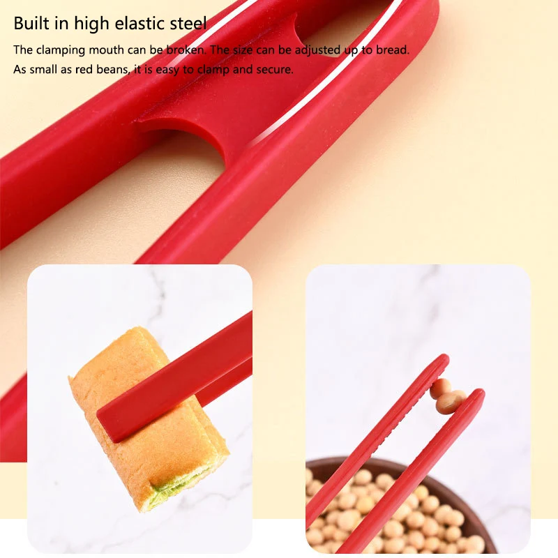 Salad Food Tongs Anti-slip Silicone Kitchen Utensils Barbecue Clip Three Prong Pliers Cookware Bbq Tool Chef Tools Gadgets Bar thumbnail 4