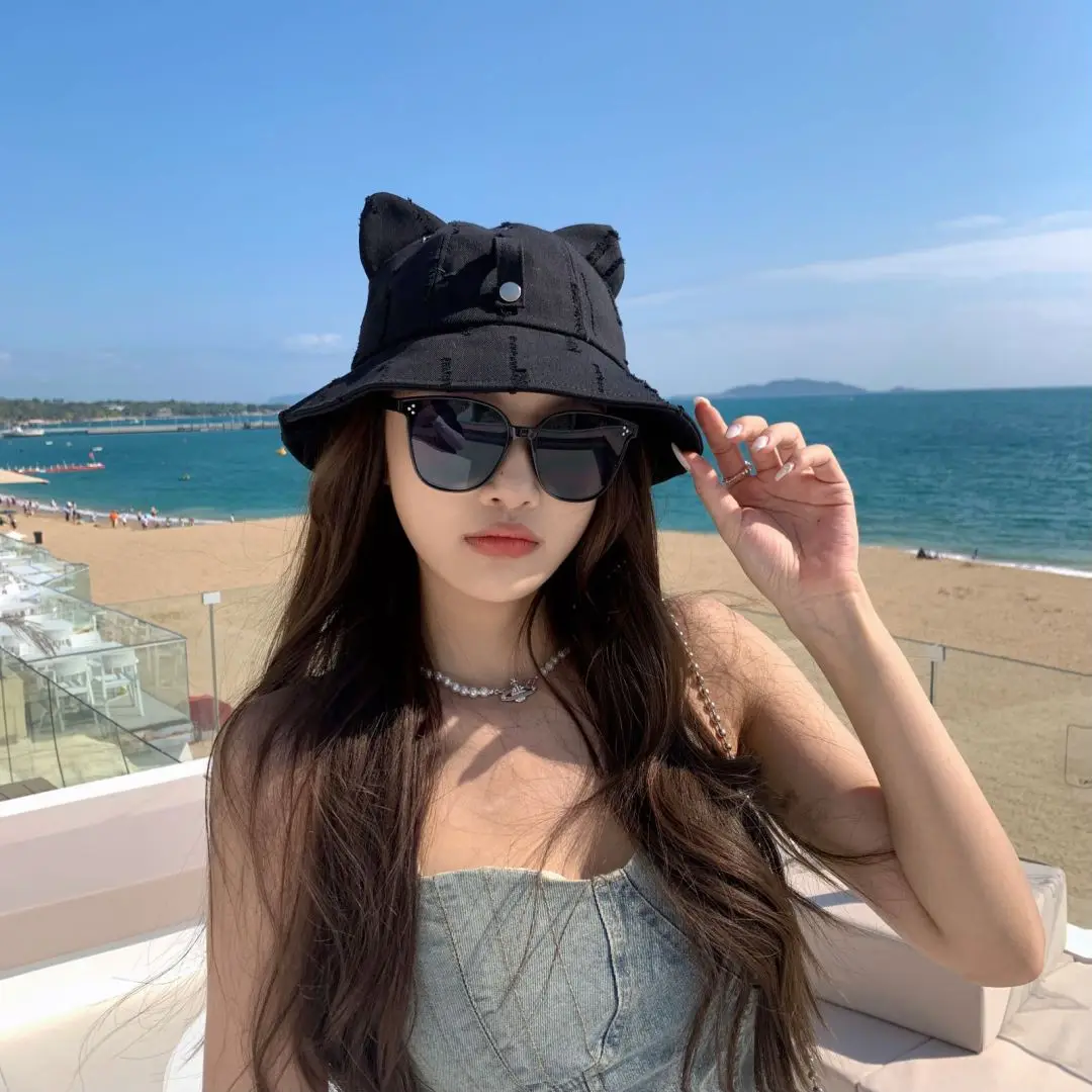 Cute Cartoon Bucket Hat With Glasses Women Spring And Summer Fashion Bob Chapeau Outdoor Sunscreen Sun Fishing Cap Panama thumbnail 2