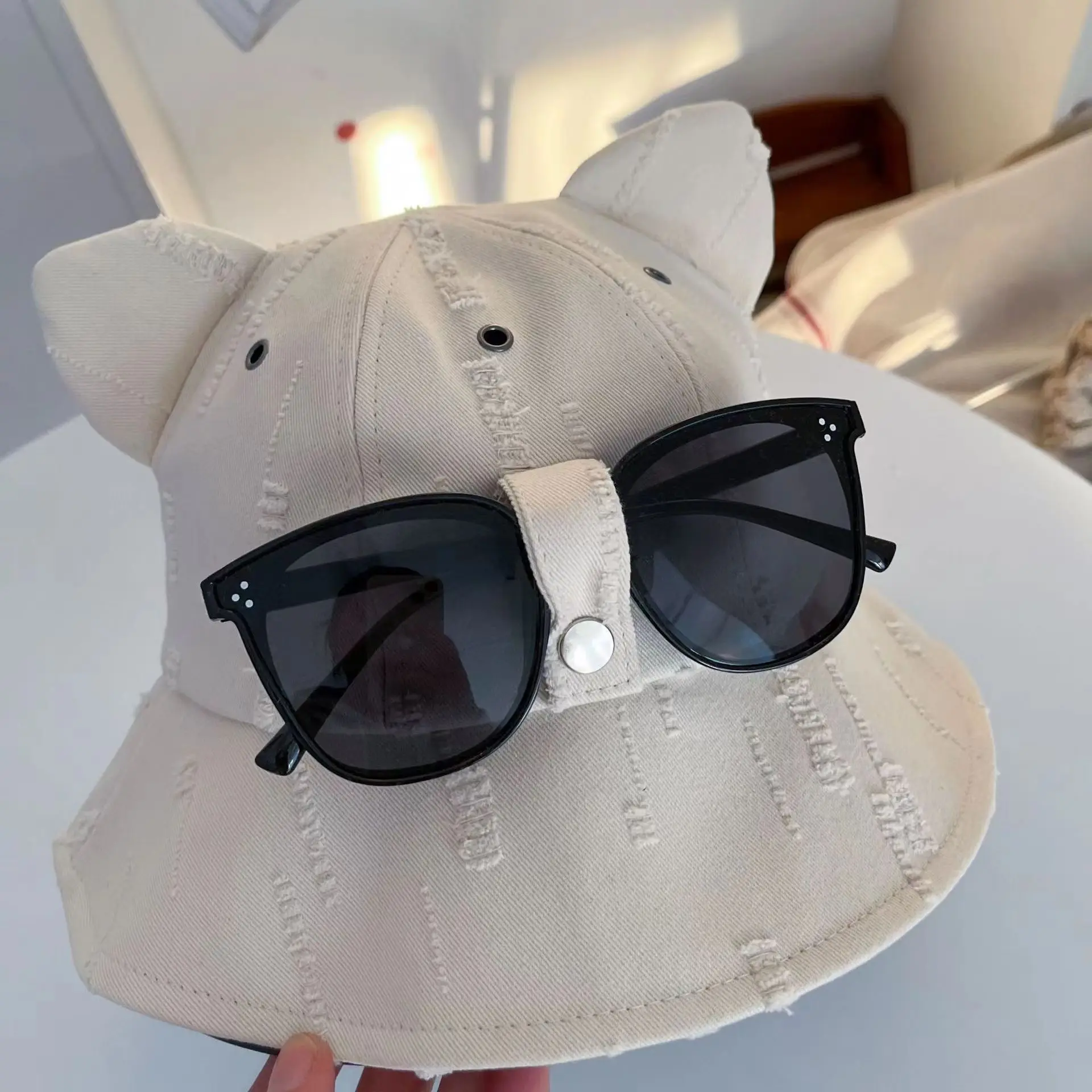 Cute Cartoon Bucket Hat With Glasses Women Spring And Summer Fashion Bob Chapeau Outdoor Sunscreen Sun Fishing Cap Panama thumbnail 3