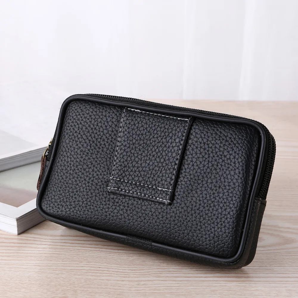 Men Multi-Function Mini Clutches Pu Leather Double Layer Zipper Phone Card Bag Classic Casual All-Match Daily Regular Clutches thumbnail 6