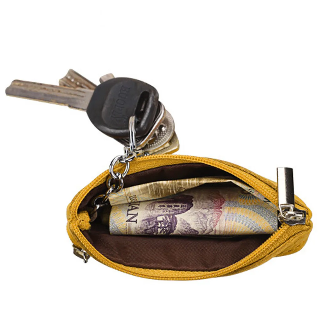 Women'S Small Change Money Bags Pocket Wallets With Key Ring Portable Functional Pouch Zipper Card Wallet Pu Coin Purses thumbnail 6