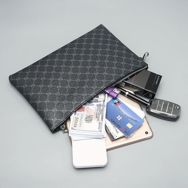 Fashion Business Men Day Clutch Bag High Quality PU Leather Male Money Handbag Casual Men's Cardholder Case Pouch Bag thumbnail 3
