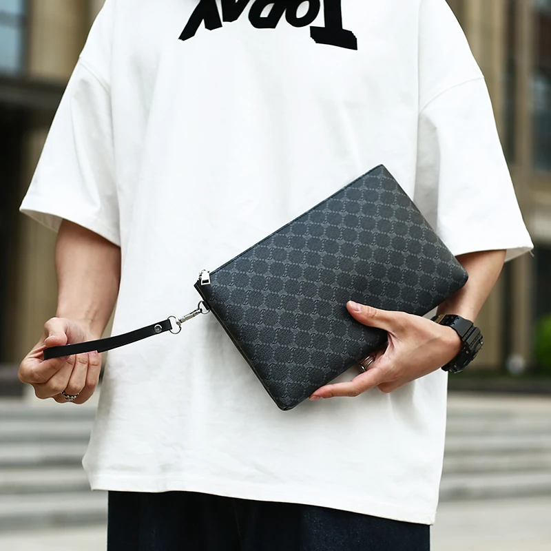 Fashion Business Men Day Clutch Bag High Quality PU Leather Male Money Handbag Casual Men's Cardholder Case Pouch Bag thumbnail 6