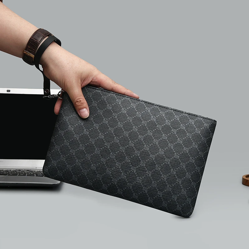 Fashion Business Men Day Clutch Bag High Quality PU Leather Male Money Handbag Casual Men's Cardholder Case Pouch Bag thumbnail 5