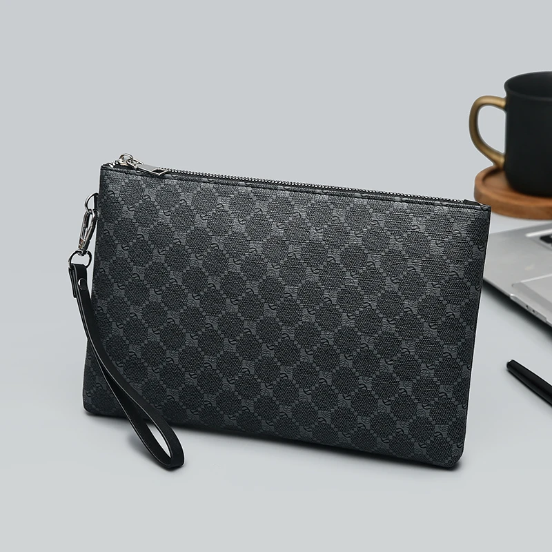 Fashion Business Men Day Clutch Bag High Quality PU Leather Male Money Handbag Casual Men's Cardholder Case Pouch Bag thumbnail 4