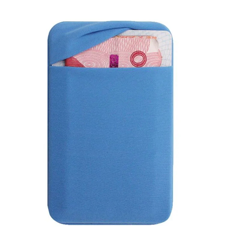 Hot Sale Elastic Cell Phone Wallet Case Mobile Phone Credit ID Card Holder Pocket Fashion Self-Adhesive Sticker Card Bag thumbnail 5