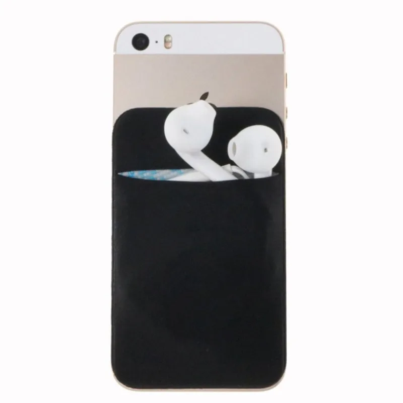 Hot Sale Elastic Cell Phone Wallet Case Mobile Phone Credit ID Card Holder Pocket Fashion Self-Adhesive Sticker Card Bag thumbnail 2