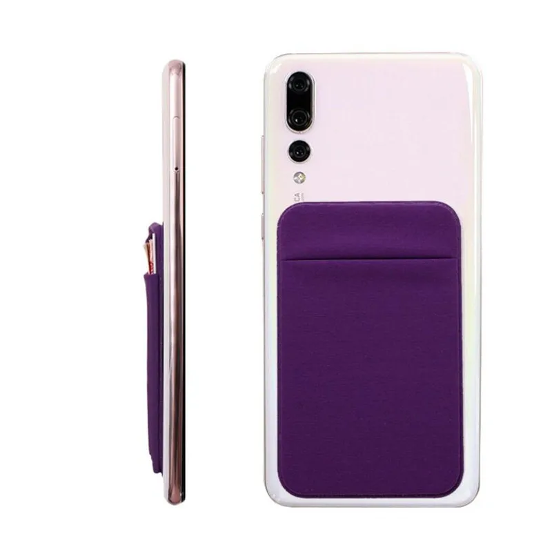 Hot Sale Elastic Cell Phone Wallet Case Mobile Phone Credit ID Card Holder Pocket Fashion Self-Adhesive Sticker Card Bag thumbnail 4