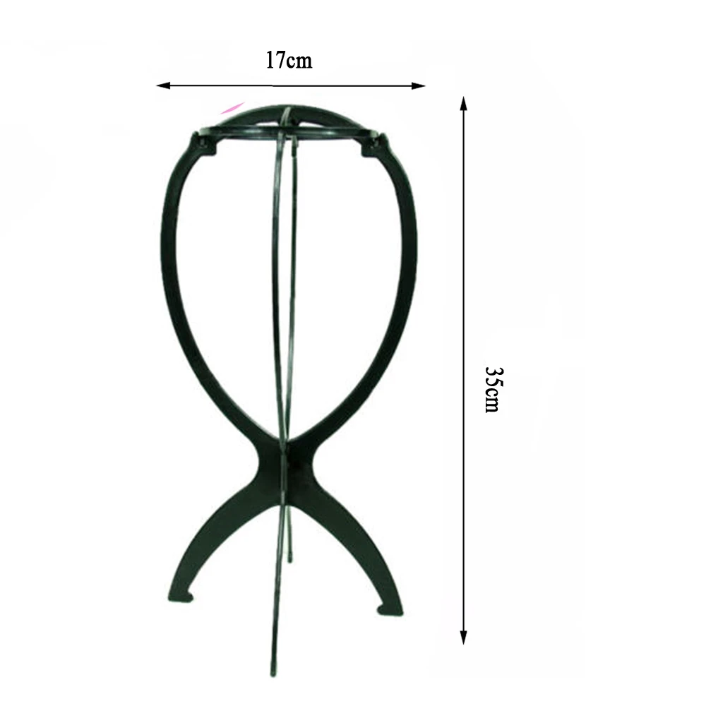 Plastic Wig Stand Collapsible Portable Wig Holder Durable Wig Display 1Pcs/Lot Hanging Stand Hair Salon Tools Black thumbnail 2