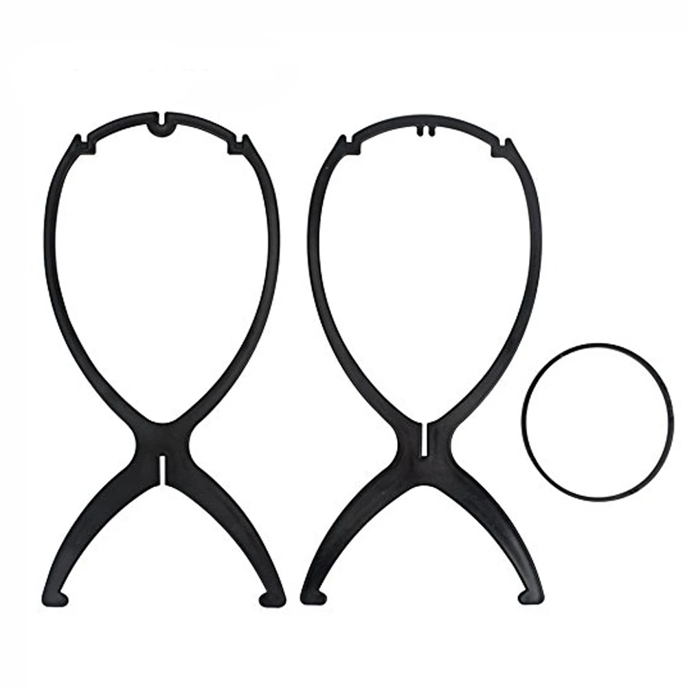 Plastic Wig Stand Collapsible Portable Wig Holder Durable Wig Display 1Pcs/Lot Hanging Stand Hair Salon Tools Black thumbnail 6