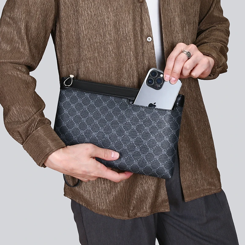 Luxury Designer Business Men Day Clutch High Quality PU Leather Money Pouch Bag Casual Male Cardholder Case Phone Handbag thumbnail 4