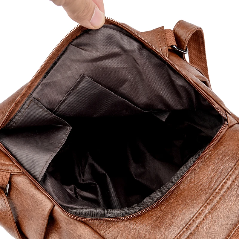 NEW Anti theft Backpack Purses High Quality Soft Leather Female Vintage Bag School Bags Travel Bagpack Ladies Bookbag Rucksack thumbnail 6