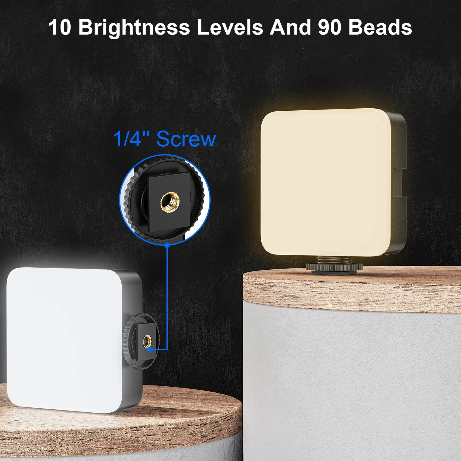 WEYLLAN Led Light for Camera and Tripod Mini Portable Light Selfie Rechargeable Video Lighting Cold Shoe Adjusted 3 Light Modes thumbnail 3
