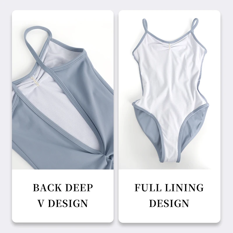 Girls Women Ballet Leotards Spaghetti Strap Camisole Dance Leotard Low Back Gymnastic Dance Bodysuit with Lining Ballet Bodysuit thumbnail 6