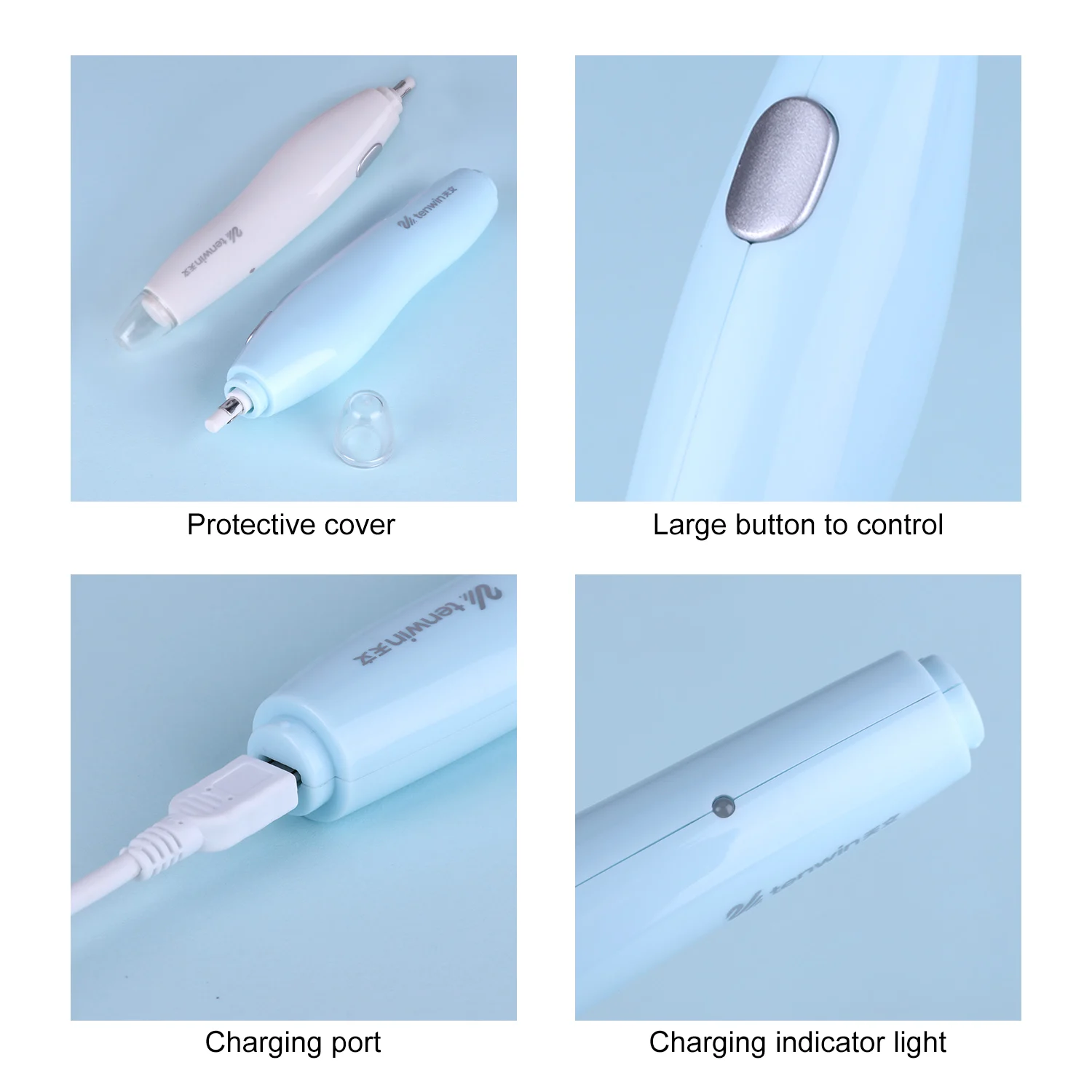 tenwin Electric Eraser Kit with 16 Eraser Refills Rechargeable Pencil Eraser One-button Control Gift Stationery Supplies thumbnail 6