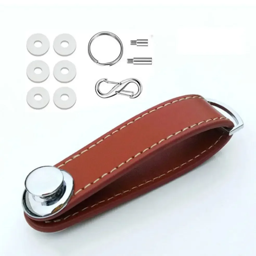 Car Key Pouch Bag Case Wallet Holder Chain Key Wallet Ring Collector Housekeeper Pocket Key Organizer Smart Leather Keychain thumbnail 3