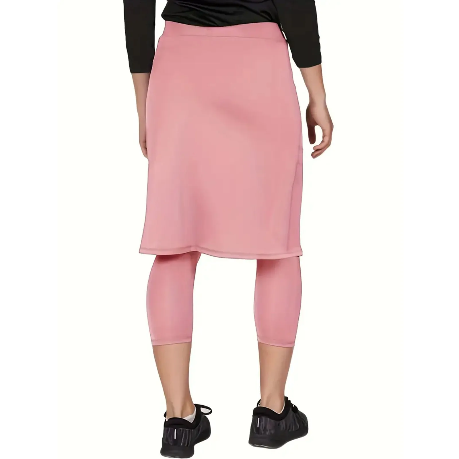 Tennis Skorts Nude High Stretch Colour Blocking Golf Yoga Skirt Pants High Waisted Quick Dry Sports Leggings Yoga Fitness Pants thumbnail 5