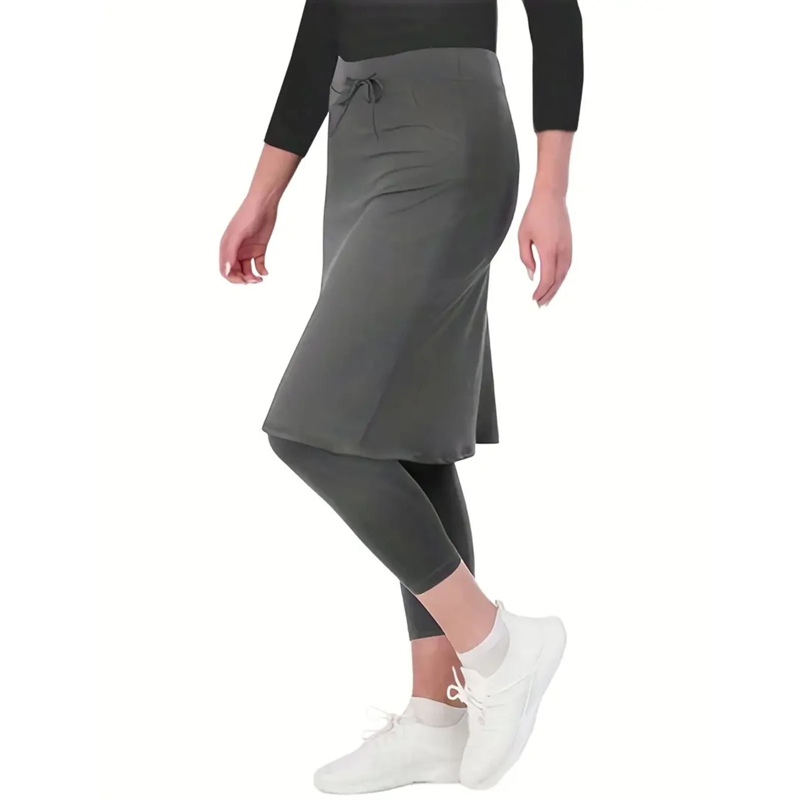 Tennis Skorts Nude High Stretch Colour Blocking Golf Yoga Skirt Pants High Waisted Quick Dry Sports Leggings Yoga Fitness Pants thumbnail 2