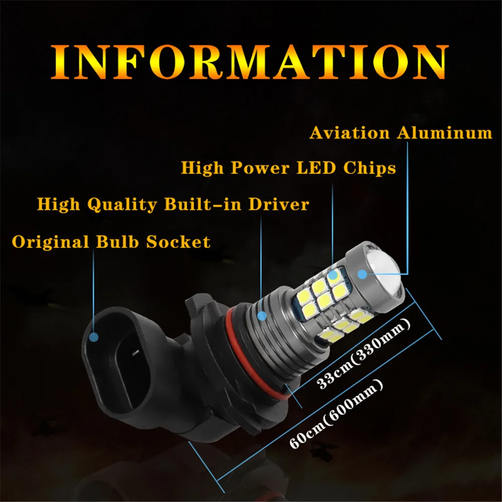 LED Car Front Fog Light Lamps 9006 HB4 Bulb For Subaru Legacy 2004 2005 2006 2007 2008 2009 2010 2011 2012 Auto Accessory thumbnail 4
