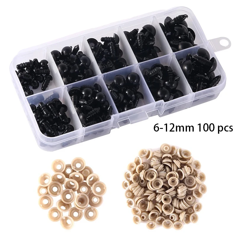 100pcs 5/6//7/8/9/10/12/14/18/20mm Plastic Safety Eyes For Toys Diy Mix Size Crochet Animal Eye For Doll toys  Accessories thumbnail 4