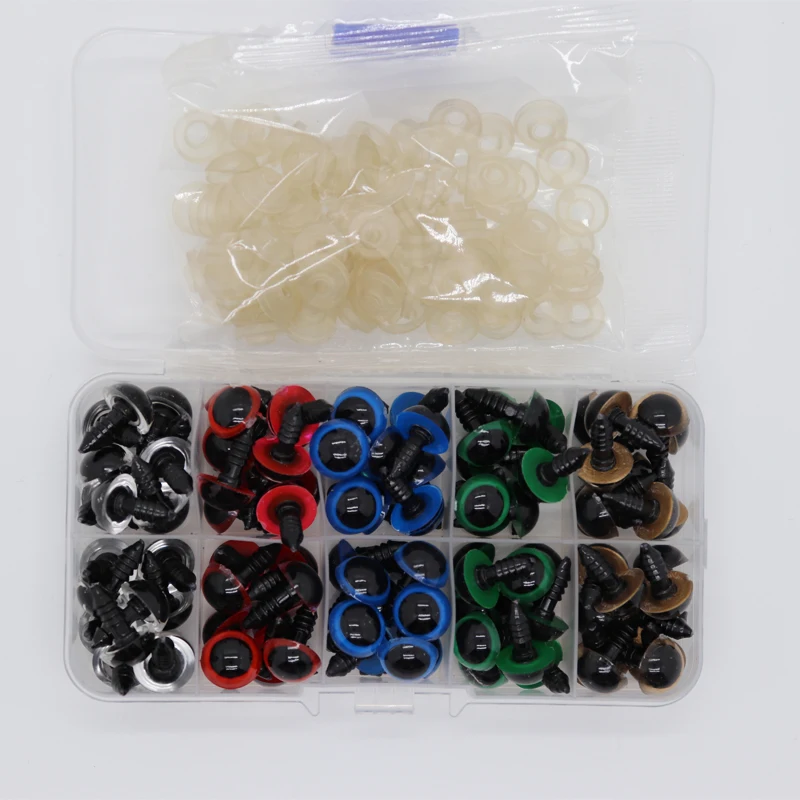 100pcs 5/6//7/8/9/10/12/14/18/20mm Plastic Safety Eyes For Toys Diy Mix Size Crochet Animal Eye For Doll toys  Accessories thumbnail 5