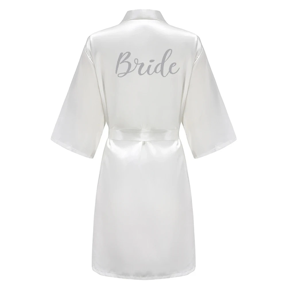 Satin Silk Robes Plus Size Wedding Bathrobe Bride Bridesmaid Mother Maid of Honor Gown Women Clothing Sleepwear Navy Blue thumbnail 5