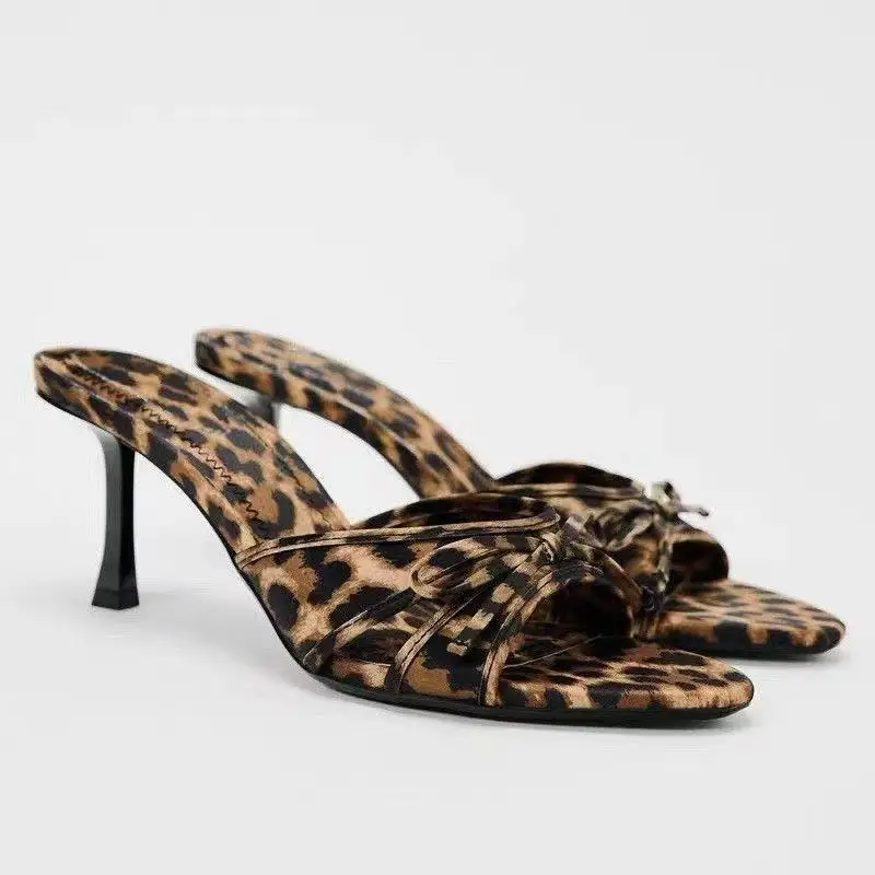 2024 Women Summer New Luxury Brand High Heel Sandals Versatile Simple Slim Heel Sandals Slippers thumbnail 6